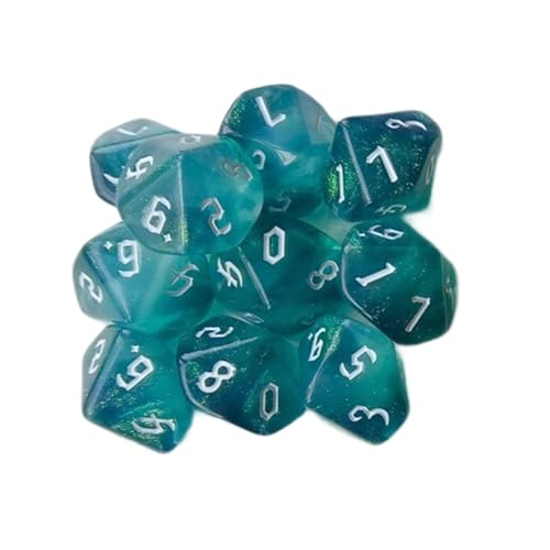 Polyedrische Würfel, 10-seitiges Acryl-Rollenspiel, Tischspiel, Glitzer, buntes Spiel, einfach zu bedienen, polyedrisches Würfel-Set, 10 Stück Polyedrische Würfel, 10-seitiges Acryl-Rollenspiel, Tischspiel, Glitzer, buntes Spiel, einfach zu bedienen, polyedrisches Würfel-Set, 10 Stück von ZEPFJHE