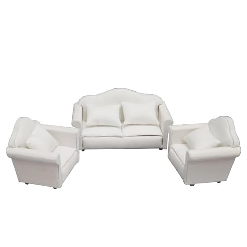 Realistische Stoffsofa 3 Pieces Couch Set Für 1/12 Dollhouses Miniatur Display Handwerksprojekt Und Modellszenendekoration Realistische Stoffsofa 3 Pieces Couch Set Für 1/12 Dollhouses Miniatur Display Handwerksprojekt Und Modellszenendekoration von ZEPFJHE