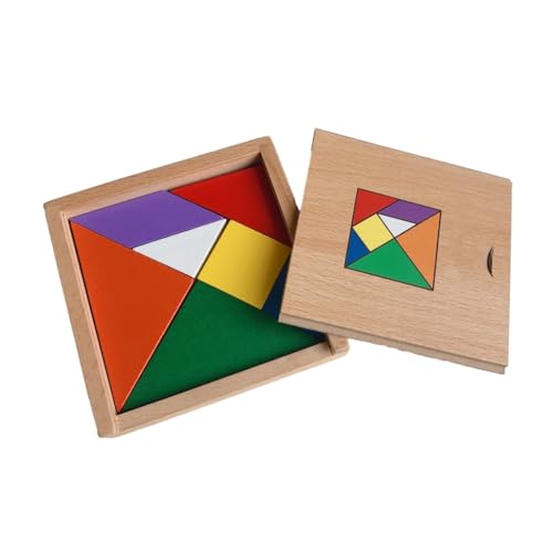 Tangram aus Holz für Kinder, buntes Puzzle, Lernspielzeug, Übungsform, Farberkennung Tangram aus Holz für Kinder, buntes Puzzle, Lernspielzeug, Übungsform, Farberkennung von ZEPFJHE