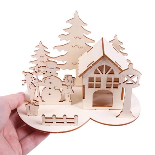 Weihnachtliches 3D-Puzzle-Set, Weihnachtsmann-Dorfhaus-Modell, Holzpuzzle, Festival, Tischdekoration, Hausdekoration Weihnachtliches 3D-Puzzle-Set, Weihnachtsmann-Dorfhaus-Modell, Holzpuzzle, Festival, Tischdekoration, Hausdekoration von ZEPFJHE