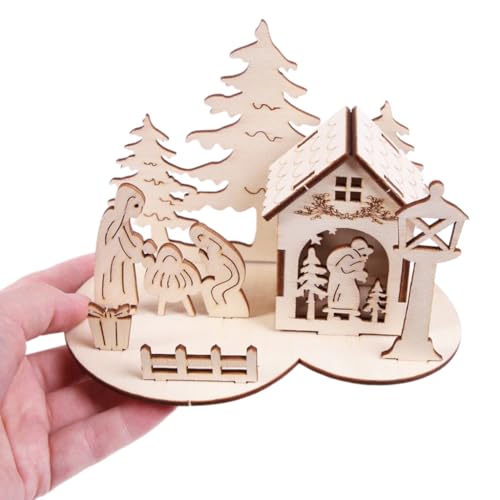 Weihnachtliches 3D-Puzzle-Set, Weihnachtsmann-Dorfhaus-Modell, Holzpuzzle, Festival, Tischdekoration, Hausdekoration Weihnachtliches 3D-Puzzle-Set, Weihnachtsmann-Dorfhaus-Modell, Holzpuzzle, Festival, Tischdekoration, Hausdekoration von ZEPFJHE