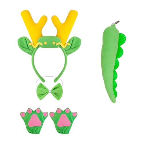 ZEPFJHE 1/3/4/5 Drachenkostüme, Zubehör-Set, Ohren, Stirnband, Fliege, Handschuhe, Schwanz, Zubehör-Set, Kinderkostüme, Drachenkostüm von ZEPFJHE