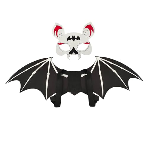 ZEPFJHE 2pcs Filzflecken Fledermausflügel Und Maske Halloween Kostüm Set Für Kinder Soft Cosplay Accessoire Rollenspiel Accessoires Freundliche Familie Halloween Roleplay ZEPFJHE 2pcs Filzflecken Fledermausflügel Und Maske Halloween Kostüm Set Für Kinder Soft Cosplay Accessoire Rollenspiel Accessoires Freundliche Familie Halloween Roleplay von ZEPFJHE