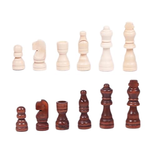 ZEPFJHE 32pcs Holzschachstücke Internationale Schachfiguren Turnier Holzkessmen Stücke Handgeschnitzte Figur von ZEPFJHE