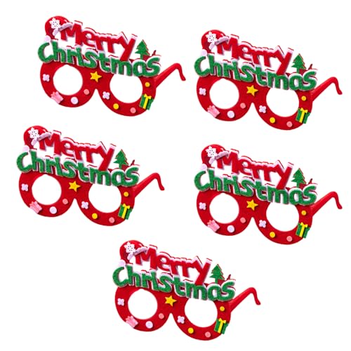 ZEPFJHE 5 x Brillenrahmen für Weihnachten, Party, Feier, Kostüm, Brillen, Rahmen für Urlaub, Fan, Dekoration, Cartoon ZEPFJHE 5 x Brillenrahmen für Weihnachten, Party, Feier, Kostüm, Brillen, Rahmen für Urlaub, Fan, Dekoration, Cartoon von ZEPFJHE