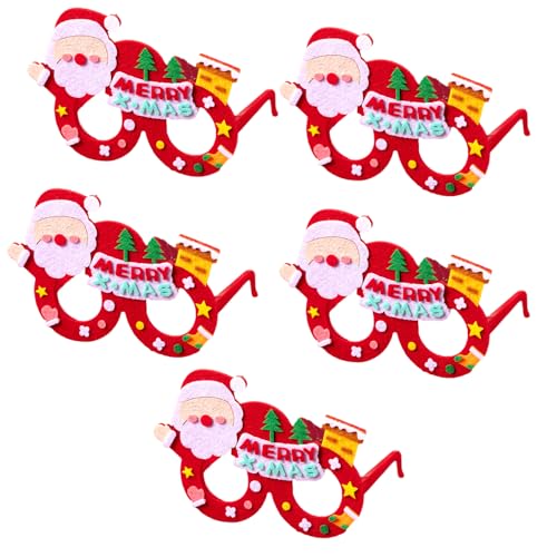 ZEPFJHE 5 x Brillenrahmen für Weihnachten, Party, Feier, Kostüm, Brillen, Rahmen für Urlaub, Fan, Dekoration, Cartoon von ZEPFJHE