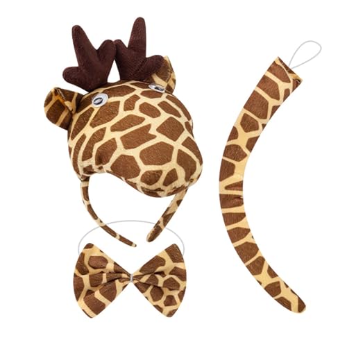Animal Giraffe Kostüm Set Für Kinder Girls Ohren Stirnband Bowtie Tutu Rock Schwanz Für Halloween Cosplay Party Halloween Cosplay Kostüme von ZEPFJHE