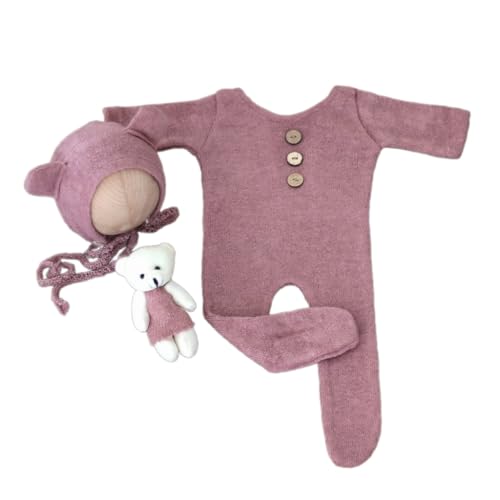 ZEPFJHE Bären-Themen-Outfit, Hut, Overall, Bären-Puppen-Set, Baby-Fotografie-Requisiten, Neugeborene, Fotoshooting-Zubehör, Baby-Fotoanzug ZEPFJHE Bären-Themen-Outfit, Hut, Overall, Bären-Puppen-Set, Baby-Fotografie-Requisiten, Neugeborene, Fotoshooting-Zubehör, Baby-Fotoanzug von ZEPFJHE