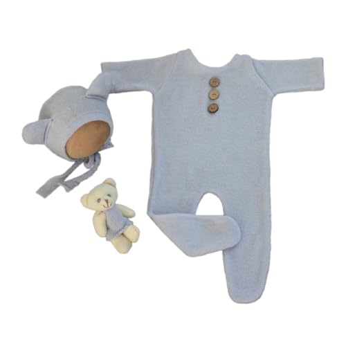 ZEPFJHE Bären-Themen-Outfit, Hut, Overall, Bären-Puppen-Set, Baby-Fotografie-Requisiten, Neugeborene, Fotoshooting-Zubehör, Baby-Fotoanzug ZEPFJHE Bären-Themen-Outfit, Hut, Overall, Bären-Puppen-Set, Baby-Fotografie-Requisiten, Neugeborene, Fotoshooting-Zubehör, Baby-Fotoanzug von ZEPFJHE