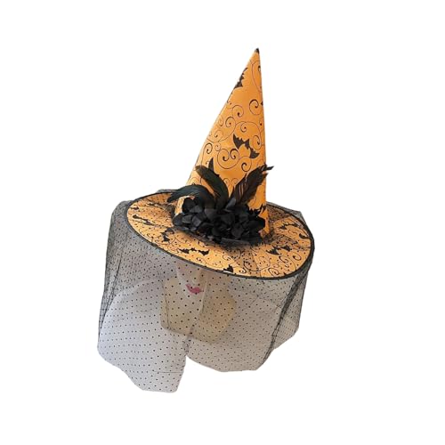 ZEPFJHE Eleganter Hexenhut mit dekorativem Netzblumen-Zauberer für Cosplays, Events und Thementreffen, schöne Hexe mit weichem Stoff ZEPFJHE Eleganter Hexenhut mit dekorativem Netzblumen-Zauberer für Cosplays, Events und Thementreffen, schöne Hexe mit weichem Stoff von ZEPFJHE