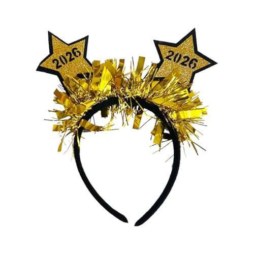ZEPFJHE Elegantes 2026 Neujahrs-Stirnband, glitzernd, Stern-Lametta-Haarteil für Erwachsene und Kinder, Weihnachtsfeiern und Foto-Requisiten, Glitzer, Kopfschmuck für Feiern ZEPFJHE Elegantes 2026 Neujahrs-Stirnband, glitzernd, Stern-Lametta-Haarteil für Erwachsene und Kinder, Weihnachtsfeiern und Foto-Requisiten, Glitzer, Kopfschmuck für Feiern von ZEPFJHE