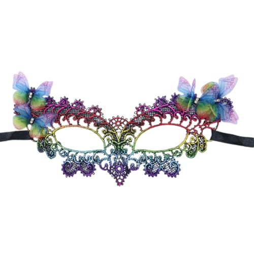 ZEPFJHE Halloween-Maske, Spitze, Augenmaske, Venezianer, halbes Gesicht, Spitze, Karneval, Party, Kostüm, Ball, Strass, Maskerade für Damen von ZEPFJHE