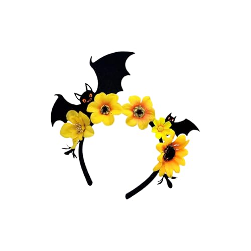 ZEPFJHE Halloween-Party-Haarband, Rollenspiel-Zubehör, Simulationsblumen-Fledermaus-Dekorationen für Erwachsene, Kinder, Festivals, Partys, Rollenspiel-Kostüm von ZEPFJHE