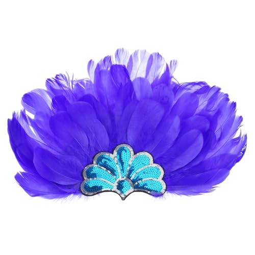 ZEPFJHE Karnevals-Stirnband, gefiederte Pailletten, Flapper-Kopfschmuck für Maskerade, Party, übergroßes gefiedertes Stirnband, Feder-Kopfschmuck für Damen, Karneval, Herren für Kinderkostüm von ZEPFJHE