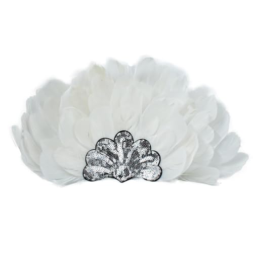 ZEPFJHE Karnevals-Stirnband, gefiederte Pailletten, Flapper-Kopfschmuck für Maskerade, Party, übergroßes gefiedertes Stirnband, Feder-Kopfschmuck für Damen, Karneval, Herren für Kinderkostüm von ZEPFJHE