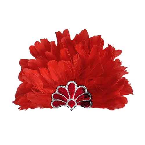 ZEPFJHE Karnevals-Stirnband, gefiederte Pailletten, Flapper-Kopfschmuck für Maskerade, Party, übergroßes gefiedertes Stirnband, Feder-Kopfschmuck für Damen, Karneval, Herren für Kinderkostüm von ZEPFJHE