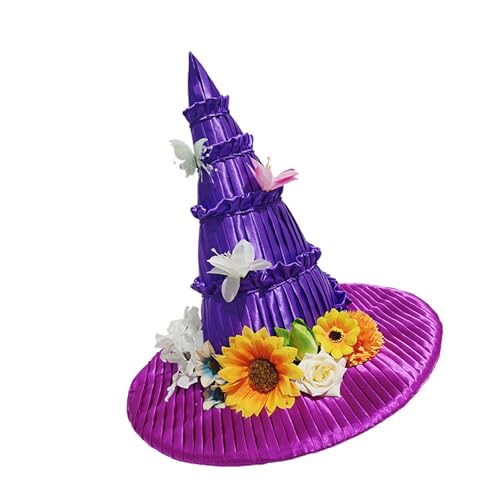 ZEPFJHE Lolitas Cosplay Hexenhut Zauberer Hüte Halloween Hexe Unisex für Halloween und Mottopartys Festival Kostüm ZEPFJHE Lolitas Cosplay Hexenhut Zauberer Hüte Halloween Hexe Unisex für Halloween und Mottopartys Festival Kostüm von ZEPFJHE