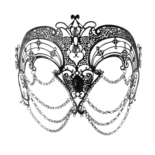 ZEPFJHE Maskenauge, Metallquasten mit Strasssteinen für Damen, Hochzeit, Halloween, Cosplay, Party, Eisen ZEPFJHE Maskenauge, Metallquasten mit Strasssteinen für Damen, Hochzeit, Halloween, Cosplay, Party, Eisen von ZEPFJHE