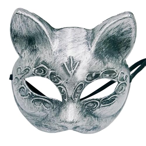 ZEPFJHE Masquerade Cats Maske Halloween Cats Gesichtsmaske Plastik Cosplay Maske Für Frauen Mann Halloween Masquerade Party von ZEPFJHE