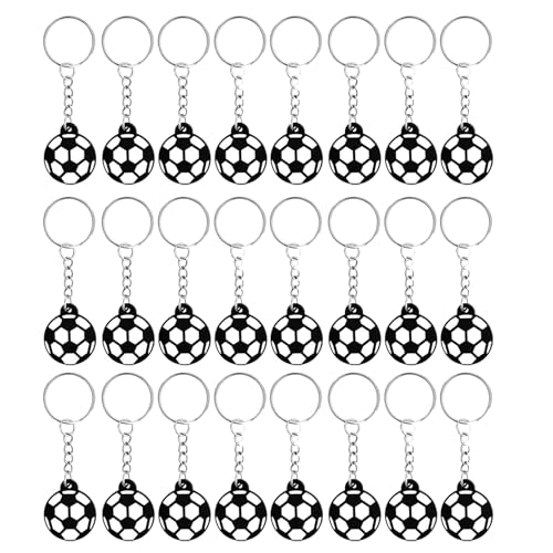 ZEPFJHE Miniatur-Fußball-Schlüsselanhänger, stilvolle Fußball-Form, Schlüsselanhänger, Zubehör, bunte Schultaschen-Dekoration, 24 Stück ZEPFJHE Miniatur-Fußball-Schlüsselanhänger, stilvolle Fußball-Form, Schlüsselanhänger, Zubehör, bunte Schultaschen-Dekoration, 24 Stück von ZEPFJHE