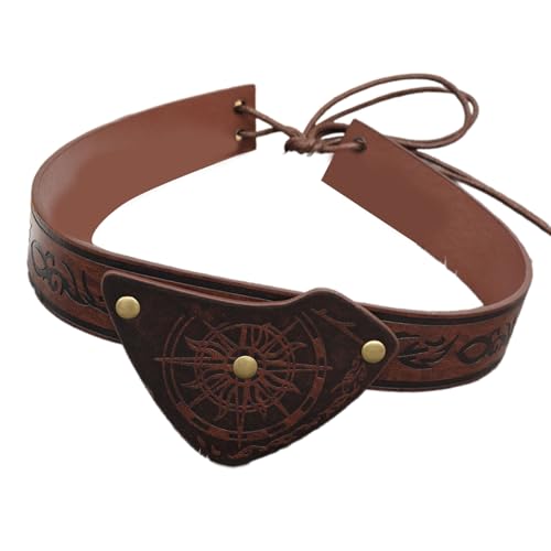 ZEPFJHE Mittelalterliche Piratenleder-geprägte Augenklappe, verstellbarer Kopfschmuck für LARP Cosplay und Motto-Party, Feier, Vintage-Party-Requisiten ZEPFJHE Mittelalterliche Piratenleder-geprägte Augenklappe, verstellbarer Kopfschmuck für LARP Cosplay und Motto-Party, Feier, Vintage-Party-Requisiten von ZEPFJHE