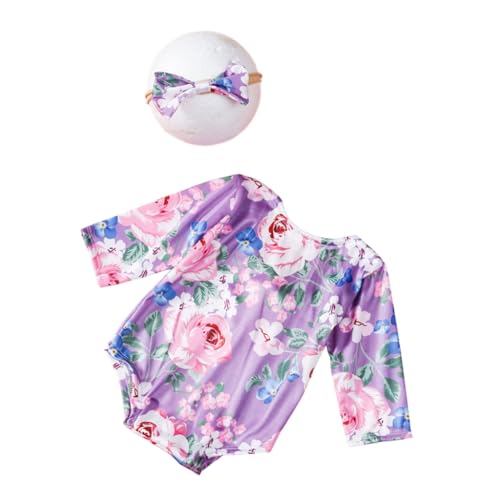 ZEPFJHE Niedlicher Strampler mit Blumenmuster und passender Kopfbedeckung, schönes Baby-Mädchen-Foto-Kostüm, professionelle Studio-Requisiten ZEPFJHE Niedlicher Strampler mit Blumenmuster und passender Kopfbedeckung, schönes Baby-Mädchen-Foto-Kostüm, professionelle Studio-Requisiten von ZEPFJHE