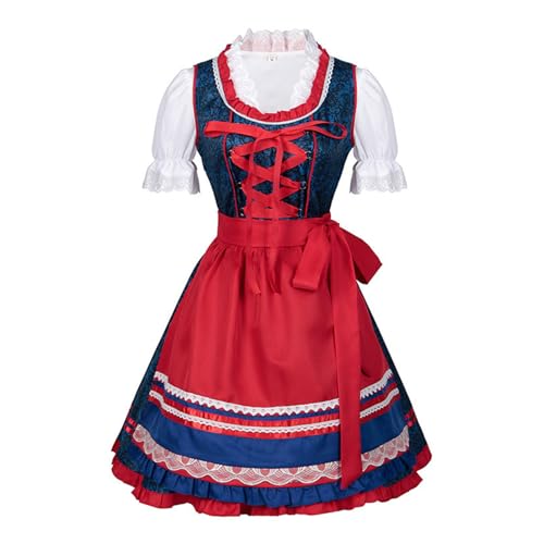 ZEPFJHE Oktoberfest Kostüme Für Frauen Erwachsene 3pcs/Set Deutsch Oktoberfest Dirndl Kleider Bluse Schürze Für Bier Carnivals Party Deutsches Bayerisches Kostüm Set ZEPFJHE Oktoberfest Kostüme Für Frauen Erwachsene 3pcs/Set Deutsch Oktoberfest Dirndl Kleider Bluse Schürze Für Bier Carnivals Party Deutsches Bayerisches Kostüm Set von ZEPFJHE
