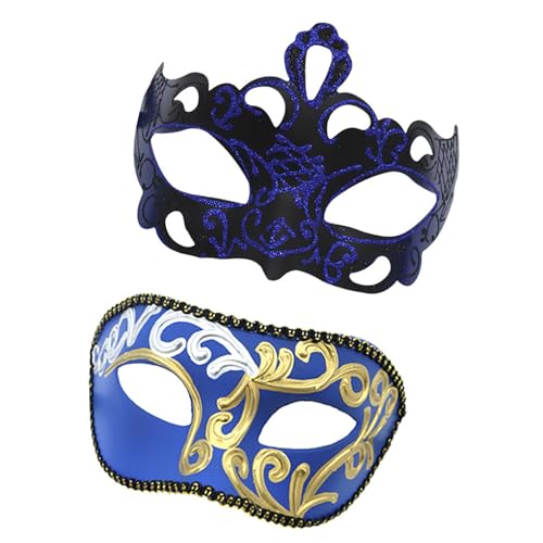 ZEPFJHE Paar-Maskerade Pailletten Maskerade Augenmaske Halbgesicht Halloween-Kostüm für Damen Herren Halloween Hochzeit Abschlussball Party von ZEPFJHE