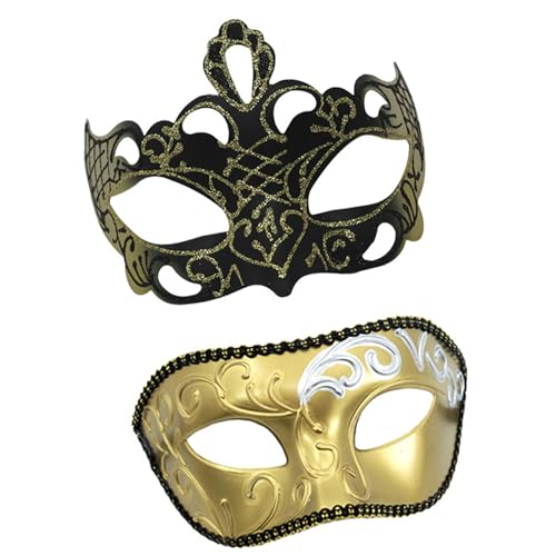 ZEPFJHE Paar-Maskerade Pailletten Maskerade Augenmaske Halbgesicht Halloween-Kostüm für Damen Herren Halloween Hochzeit Abschlussball Party von ZEPFJHE