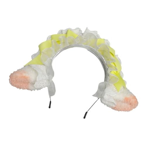 ZEPFJHE Plüsch Tierische Ohrhaarzubehör Elastisches Haarband Für Empfindliche Haut Frauen Rollen Spielen Outfits Schafstirnbänder von ZEPFJHE