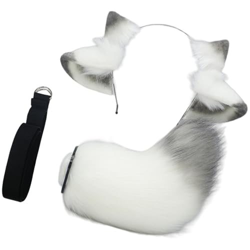 ZEPFJHE Schaf-Cosplay-Zubehör mit Schafschwanz-Ohr-Stirnband, Halloween-Kostüm für Damen, Kinder, Erwachsene, Weihnachten, Cosplay, Ohr-Stirnband von ZEPFJHE