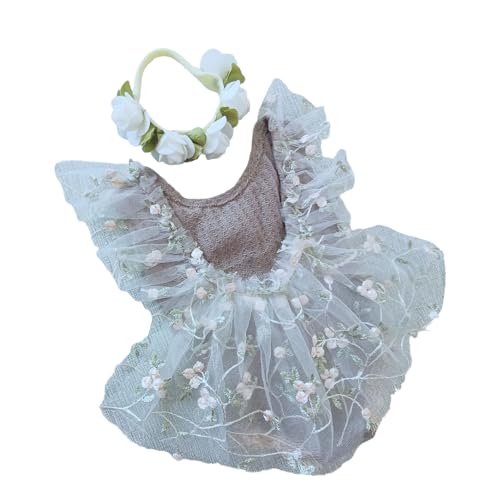 ZEPFJHE Schöne Lace Girls Outfit Für Neugeborene Fotos Machen Fotografie Haarband Für Geburtstage Und Feierlichkeiten Säuglingsspitzen Outfit von ZEPFJHE