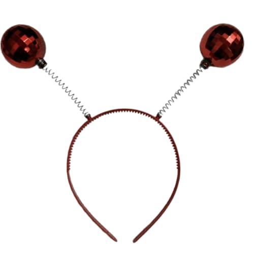 ZEPFJHE Silbernes Alien-Stirnband mit schwingenden glitzernden Kugeln, Kopfschmuck, Haarschmuck, Kopfbedeckung für Cosplay, Party, Kostüm, silbernes glitzerndes Stirnband von ZEPFJHE