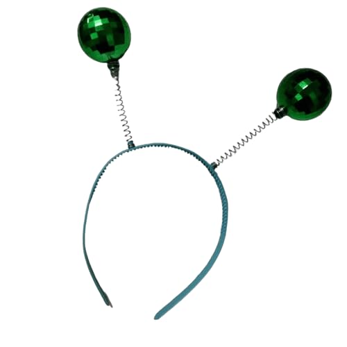 ZEPFJHE Silbernes Alien-Stirnband mit schwingenden glitzernden Kugeln, Kopfschmuck, Haarschmuck, Kopfbedeckung für Cosplay, Party, Kostüm, silbernes glitzerndes Stirnband von ZEPFJHE