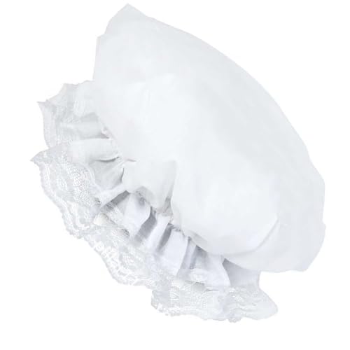 ZEPFJHE Spitzenrandkappen Weiße Stilvolle Spitze Elastischer Krempe Für Bühnenrollenspiele Und Halloween Kostüm Cosplay Requisiten von ZEPFJHE