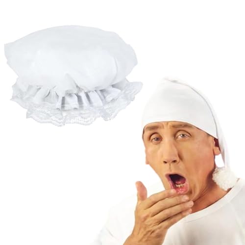 ZEPFJHE Spitzenrandkappen Weiße Stilvolle Spitze Elastischer Krempe Für Bühnenrollenspiele Und Halloween Kostüm Cosplay Requisiten von ZEPFJHE