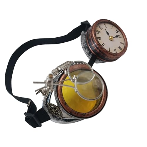 ZEPFJHE Steampunks Brille Brille mit Uhr Halloween Deko für Mottopartys Halloween Cosplay Steampunk Gothic Steampunk mit Uhr von ZEPFJHE