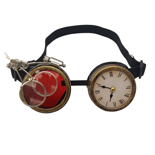 ZEPFJHE Steampunks Brille Brille mit Uhr Halloween Deko für Mottopartys Halloween Cosplay Steampunk Gothic Steampunk mit Uhr von ZEPFJHE