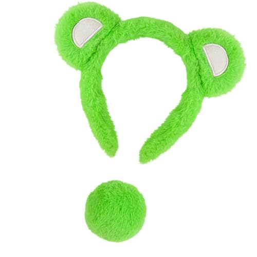 ZEPFJHE Tierbär-Kostüm-Set mit Ohren, Stirnband, kleiner Schwanz, Zubehör für Halloween, Kostümparty, Requisiten, Tier-Kostüm-Set ZEPFJHE Tierbär-Kostüm-Set mit Ohren, Stirnband, kleiner Schwanz, Zubehör für Halloween, Kostümparty, Requisiten, Tier-Kostüm-Set von ZEPFJHE