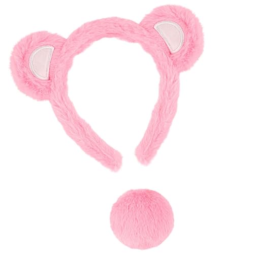 ZEPFJHE Tierbär-Kostüm-Set mit Ohren, Stirnband, kleiner Schwanz, Zubehör für Halloween, Kostümparty, Requisiten, Tier-Kostüm-Set ZEPFJHE Tierbär-Kostüm-Set mit Ohren, Stirnband, kleiner Schwanz, Zubehör für Halloween, Kostümparty, Requisiten, Tier-Kostüm-Set von ZEPFJHE
