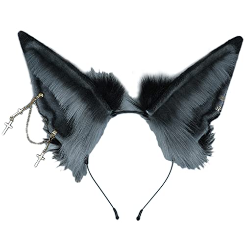 ZEPFJHE Tierhaarreif Wolf Ohr Stirnband Handgemachte Simulation Tierohren Stirnband Wolf Cosplay Halloween Kopfbedeckung ZEPFJHE Tierhaarreif Wolf Ohr Stirnband Handgemachte Simulation Tierohren Stirnband Wolf Cosplay Halloween Kopfbedeckung von ZEPFJHE