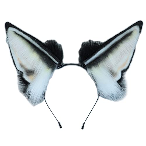 ZEPFJHE Tierhaarreif Wolf Ohr Stirnband Handgemachte Simulation Tierohren Stirnband Wolf Cosplay Halloween Kopfbedeckung ZEPFJHE Tierhaarreif Wolf Ohr Stirnband Handgemachte Simulation Tierohren Stirnband Wolf Cosplay Halloween Kopfbedeckung von ZEPFJHE