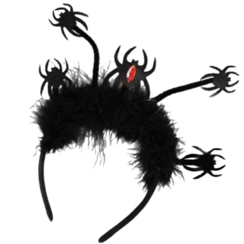 ZEPFJHE Totenkopf Halloween Kopfbedeckung Stirnband Foto Requisiten Party Cosplay Kostüme Tanzparty Gefiedertes Stirnband Halloween Hexe Kopfbedeckung von ZEPFJHE