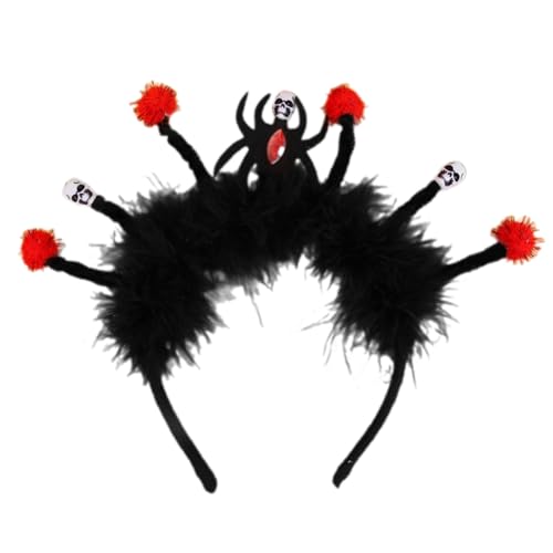 ZEPFJHE Totenkopf Halloween Kopfbedeckung Stirnband Foto Requisiten Party Cosplay Kostüme Tanzparty Gefiedertes Stirnband Halloween Hexe Kopfbedeckung von ZEPFJHE