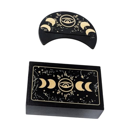 ZEPFJHE Tragbare Tarotkarten Kiste Box Astrologie Wahrsagung Aufbewahrungskoffer Holzkartenbehälter Mit Kartenhalter Astrologie Schmuckstücke Box von ZEPFJHE