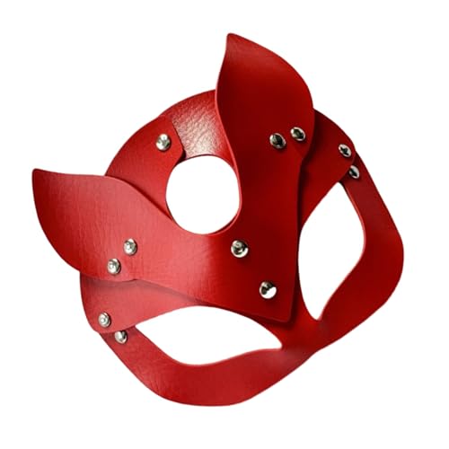 ZEPFJHE Verstellbare PU Leder Katzenmomen Party Maske Bequeme Atmungsaktive Maskeraden Für Themenbezogene Event Cosplay Atmungsaktive Maskeraden Für Frauen von ZEPFJHE