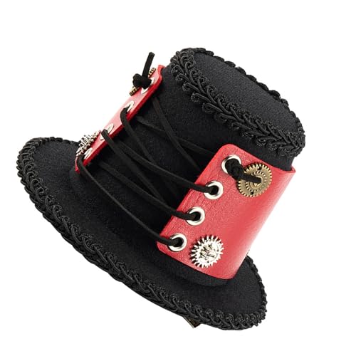 ZEPFJHE Viktorianischer Punk-Hut mit industrieller Ausrüstung, handgefertigt, Fantasy-Cosplays für Halloween-Party, Kostümzubehör, Gothic-Haarschmuck von ZEPFJHE