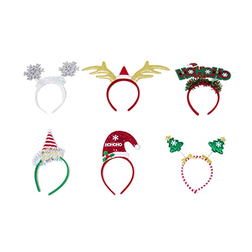 ZEPFJHE Weihnachts-Stirnband-Set, 6 Stück, für Erwachsene und Kinder, Haarschmuck für Festivals, Kostüme, Requisiten von ZEPFJHE