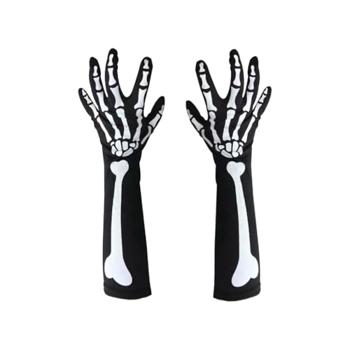 ZEPFJHE Weiße Skelett-Handschuhe, Totenkopf-Gesicht, Halbknochen, für Erwachsene, Halloween, Tanz, Cosplay, Requisiten, Outdoor ZEPFJHE Weiße Skelett-Handschuhe, Totenkopf-Gesicht, Halbknochen, für Erwachsene, Halloween, Tanz, Cosplay, Requisiten, Outdoor von ZEPFJHE