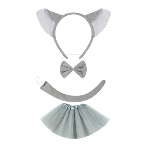 ZEPFJHE Wolf-Tierkostüm-Zubehör, Stirnband, Schwanz, Fliege, Rock, Halloween-Outfit für Kinder, Halloween, Cosplay, Rollenspiele, Tierkostüm ZEPFJHE Wolf-Tierkostüm-Zubehör, Stirnband, Schwanz, Fliege, Rock, Halloween-Outfit für Kinder, Halloween, Cosplay, Rollenspiele, Tierkostüm von ZEPFJHE